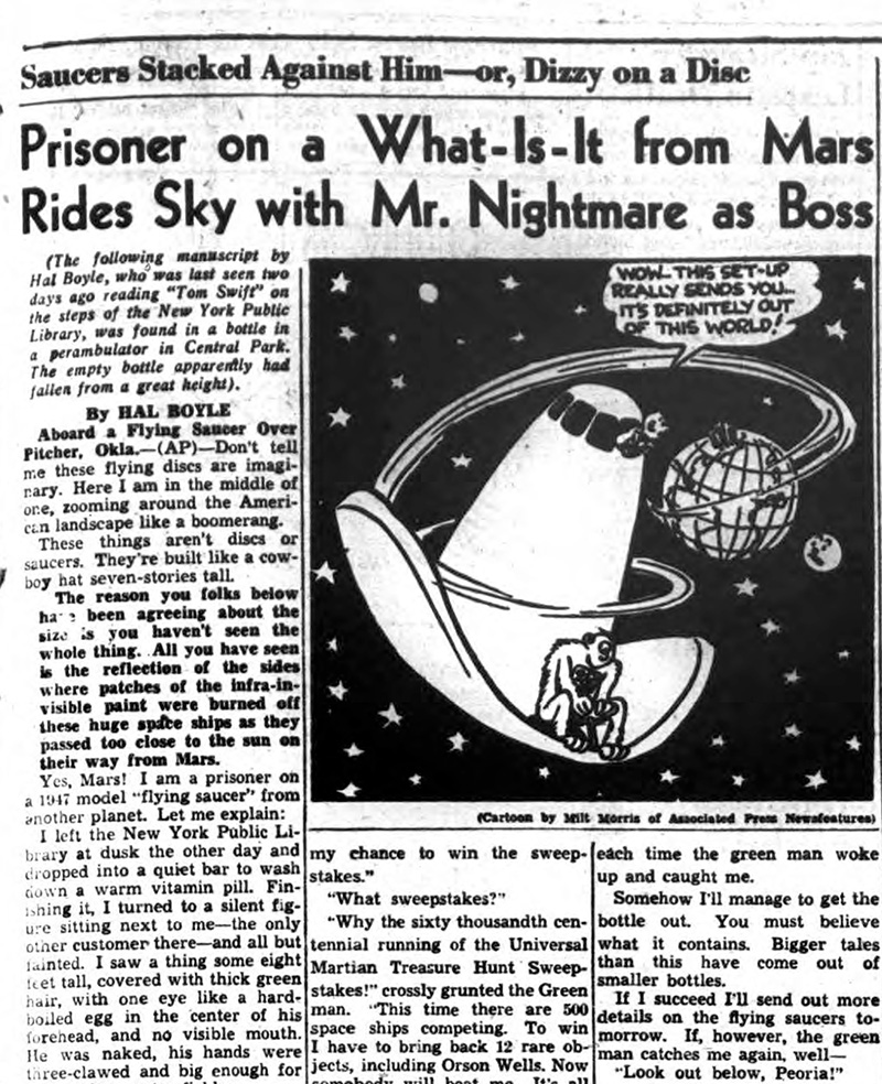 UFO: 1947 Boyle tale of a UFO abduction with martians. UFO hoax